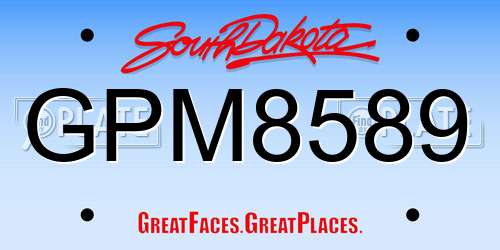 GPM8589 South Dakota License Plate