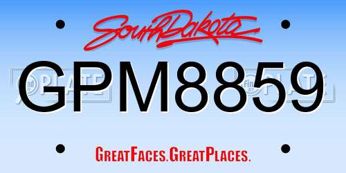 GPM8859 South Dakota License Plate