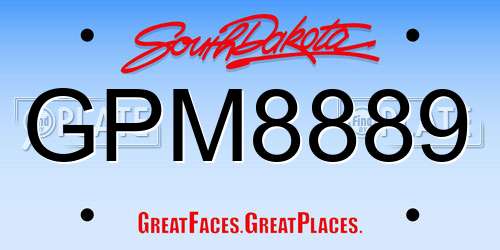 GPM8889 South Dakota License Plate