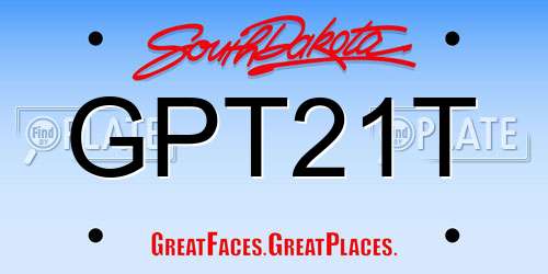 GPT21T South Dakota License Plate