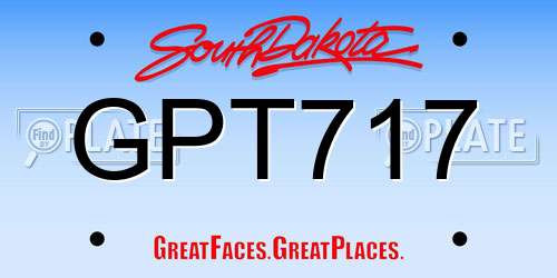 GPT717 South Dakota License Plate