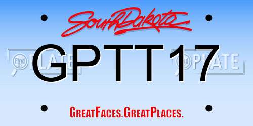GPTT17 South Dakota License Plate