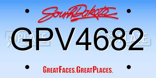 GPV4682 South Dakota License Plate