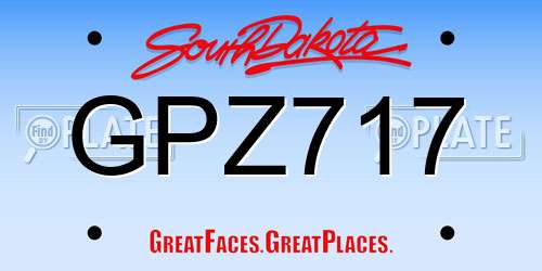 GPZ717 South Dakota License Plate