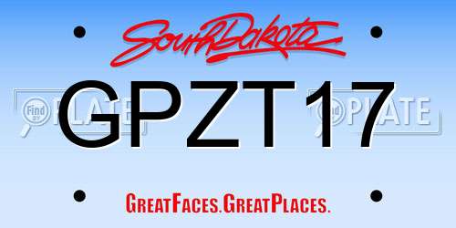 GPZT17 South Dakota License Plate