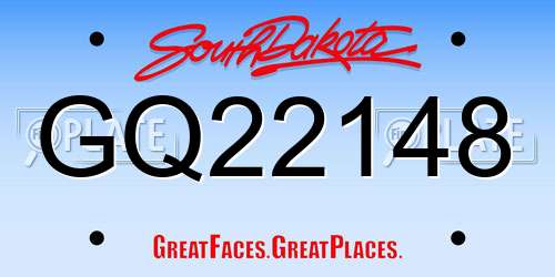GQ22148 South Dakota License Plate