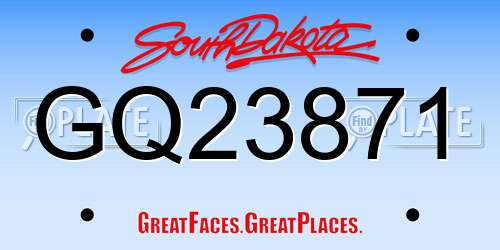 GQ23871 South Dakota License Plate