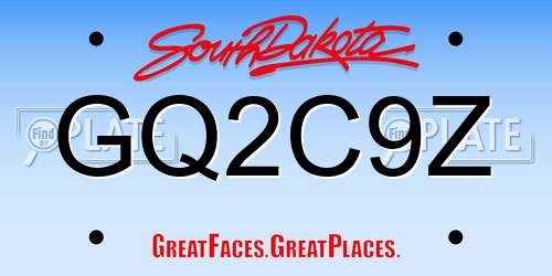 GQ2C9Z South Dakota License Plate