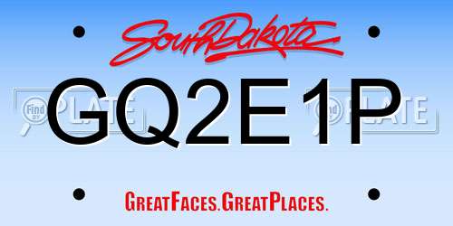 GQ2E1P South Dakota License Plate