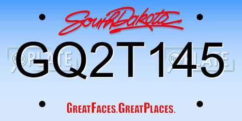 GQ2T145 South Dakota License Plate