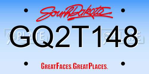 GQ2T148 South Dakota License Plate