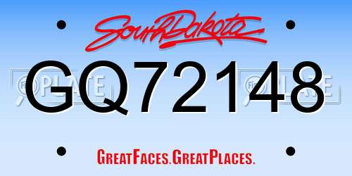 GQ72148 South Dakota License Plate