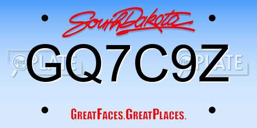 GQ7C9Z South Dakota License Plate