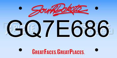 GQ7E686 South Dakota License Plate