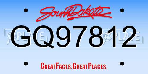 GQ97812 South Dakota License Plate