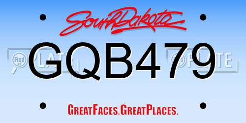 GQB479 South Dakota License Plate