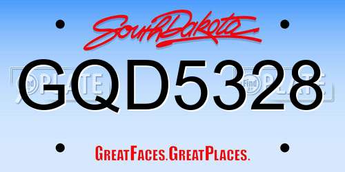 GQD5328 South Dakota License Plate