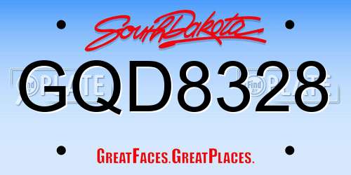 GQD8328 South Dakota License Plate
