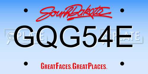 GQG54E South Dakota License Plate