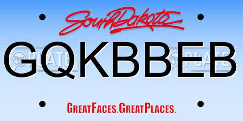 GQKBBEB South Dakota License Plate