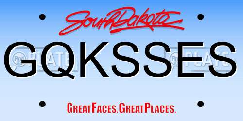 GQKSSES South Dakota License Plate
