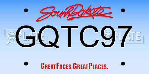 GQTC97 South Dakota License Plate