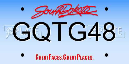 GQTG48 South Dakota License Plate