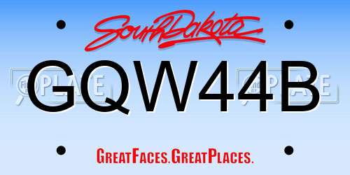 GQW44B South Dakota License Plate