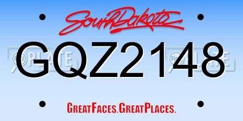 GQZ2148 South Dakota License Plate