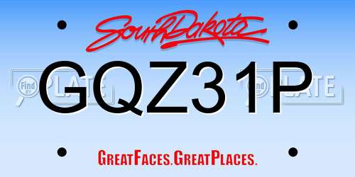 GQZ31P South Dakota License Plate