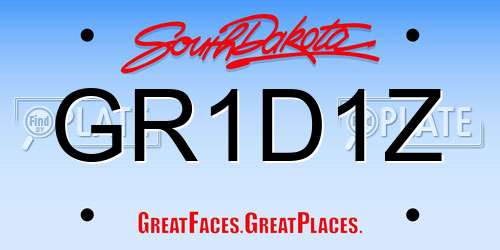 GR1D1Z South Dakota License Plate