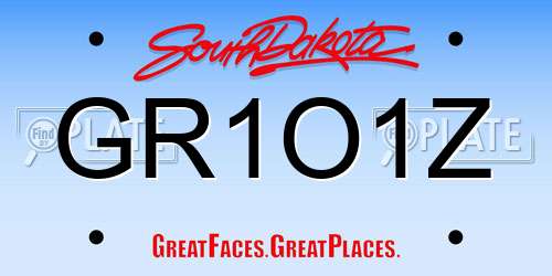 GR1O1Z South Dakota License Plate