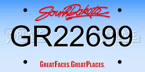 GR22699 South Dakota License Plate