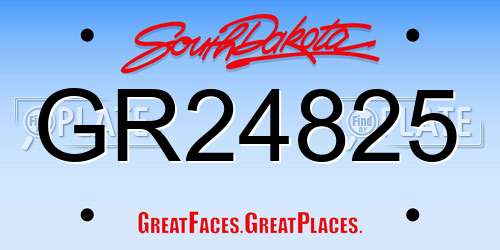 GR24825 South Dakota License Plate
