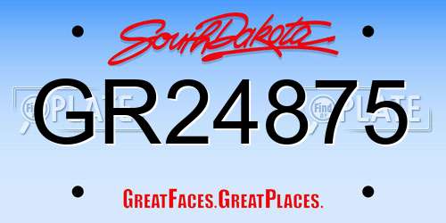 GR24875 South Dakota License Plate