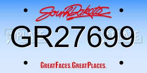 GR27699 South Dakota License Plate