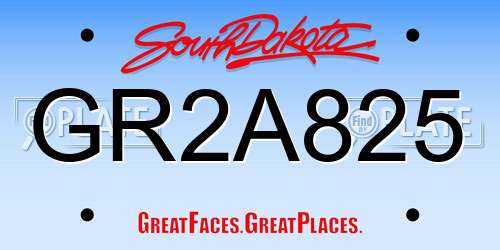GR2A825 South Dakota License Plate
