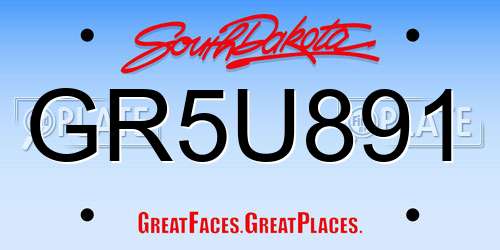 GR5U891 South Dakota License Plate