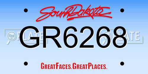 GR6268 South Dakota License Plate