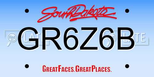 GR6Z6B South Dakota License Plate