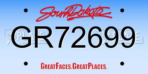 GR72699 South Dakota License Plate