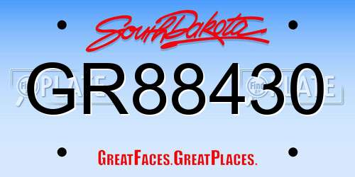 GR88430 South Dakota License Plate