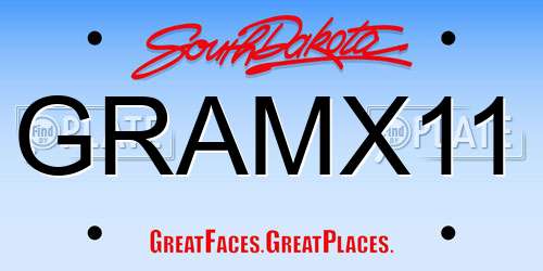 GRAMX11 South Dakota License Plate