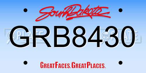 GRB8430 South Dakota License Plate