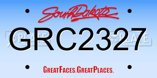 GRC2327 South Dakota License Plate