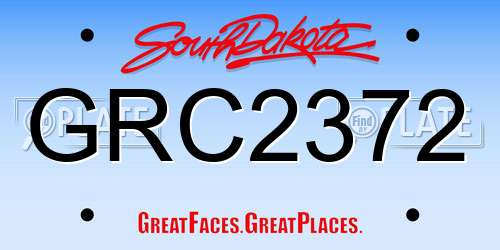 GRC2372 South Dakota License Plate