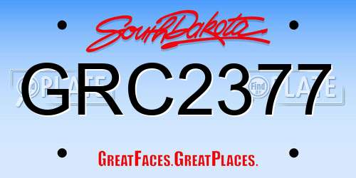 GRC2377 South Dakota License Plate
