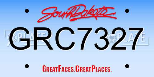 GRC7327 South Dakota License Plate