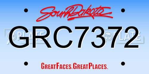 GRC7372 South Dakota License Plate