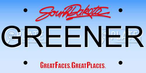 GREENER South Dakota License Plate